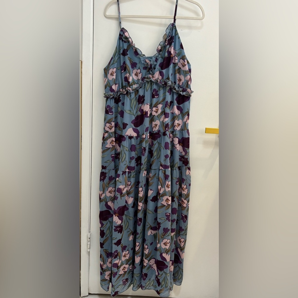 Floral Blue Maxi Dress